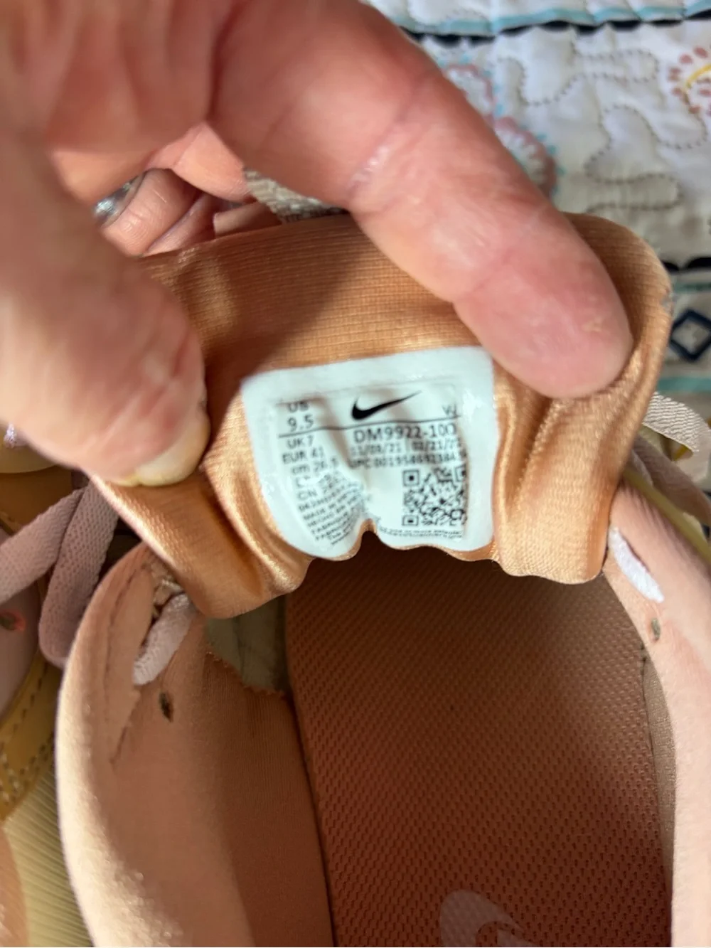 Nike Peach and Pink Lace-Up Sneakers